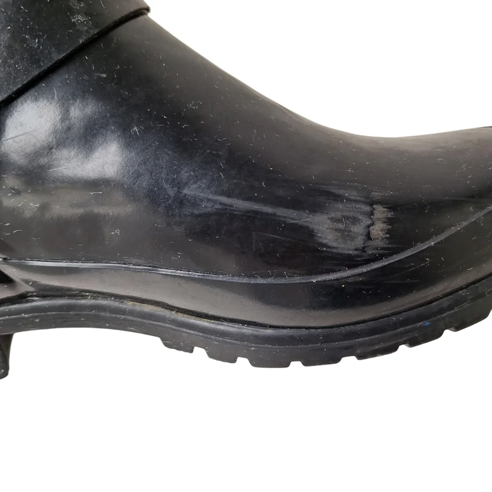 Sperry Topsider Falcon Rubber Black Rain Boots‎